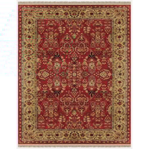 Red/Light Gold 2' x 3' Area Rug