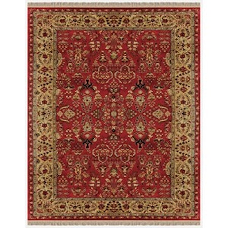 Red/Light Gold 2' x 3' Area Rug
