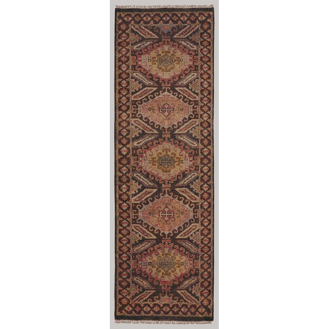Feizy Rugs Ashi Brown/Brown 2'-6" x 8' Runner Rug