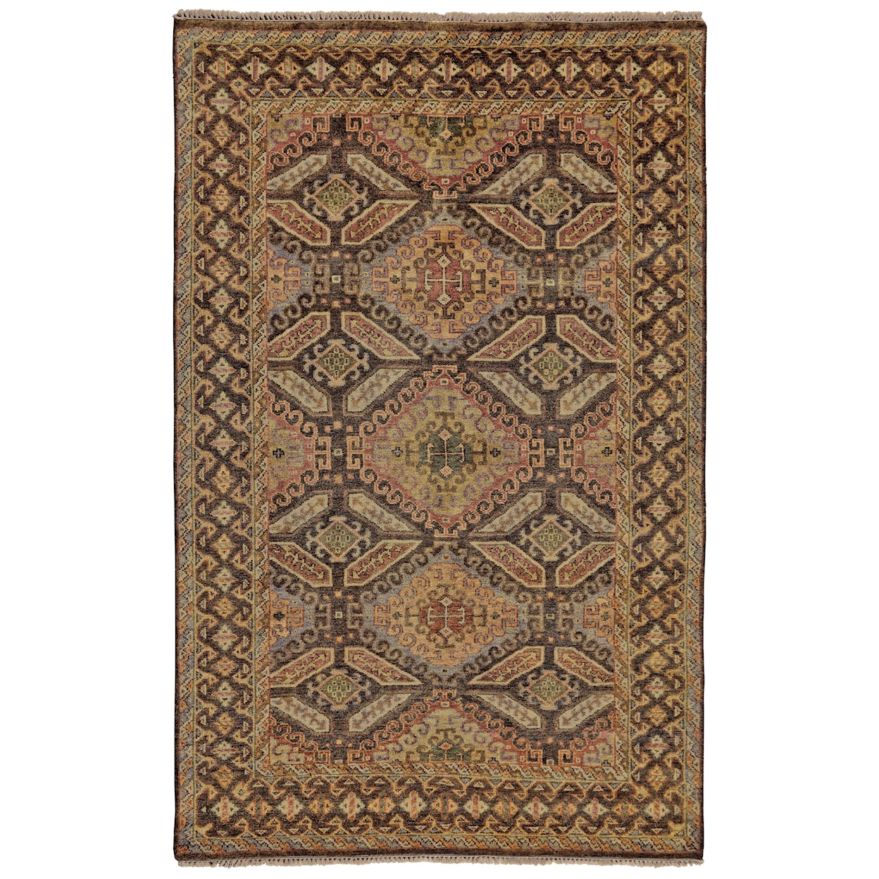 Feizy Rugs Ashi Brown/Brown 2'-6" x 8' Runner Rug