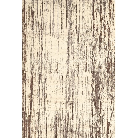 Cream/Brown 2'-10" X 7'-10" Runner Rug