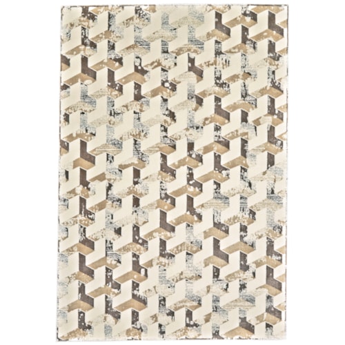Cream/Silver 2'-2" x 4' Area Rug