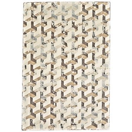 Cream/Silver 2'-2" x 4' Area Rug