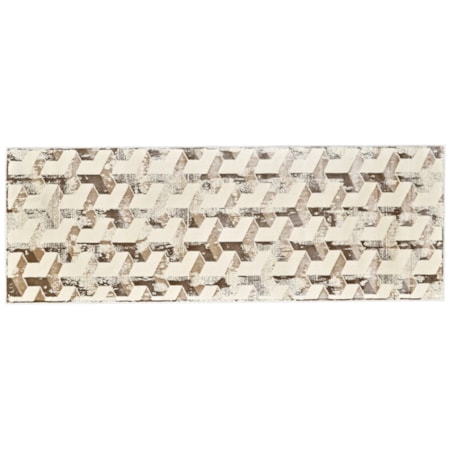 Cream/Silver 2'-10" X 7'-10" Runner Rug