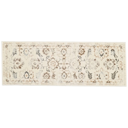 Cream/Gray 2'-10" X 7'-10" Runner Rug