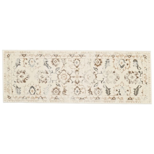 Cream/Gray 2'-10" X 7'-10" Runner Rug