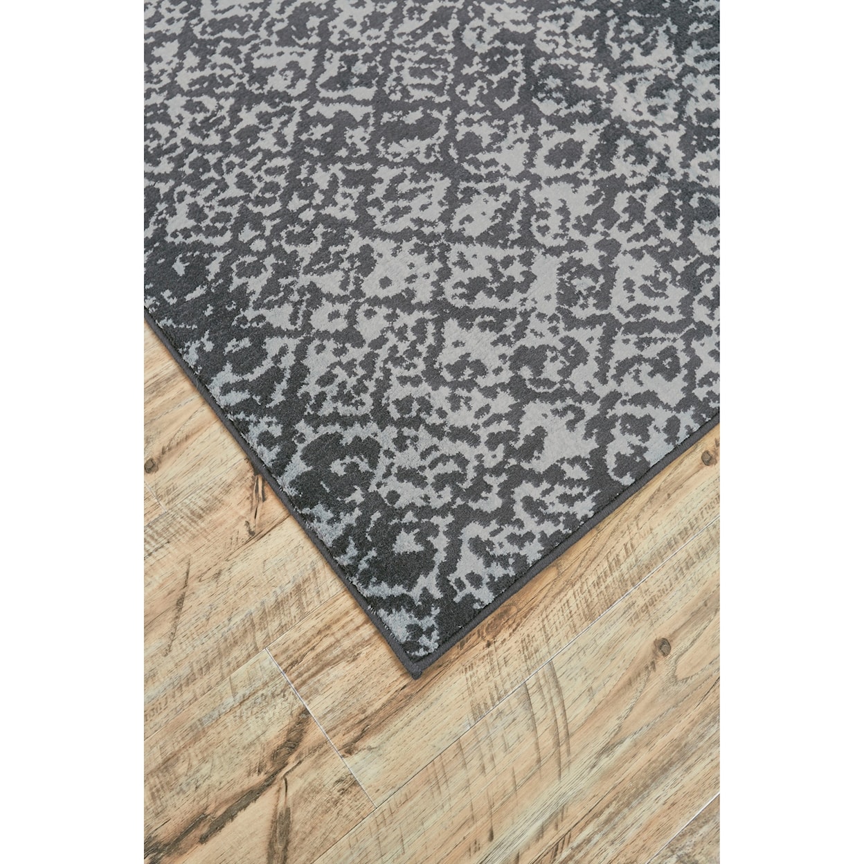 Feizy Rugs Azeri Black/Dark Gray 2'-10" X 7'-10" Runner Rug