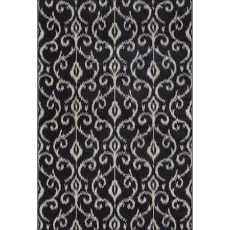 Black/Ecru 2'-10" X 7'-10" Runner Rug