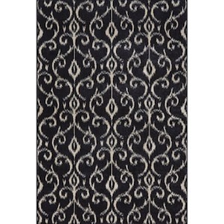 Black/Ecru 2'-10" X 7'-10" Runner Rug