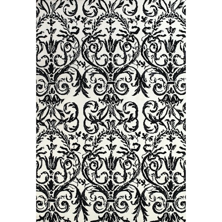 Ebony/White 3'-6" x 5'-6" Area Rug