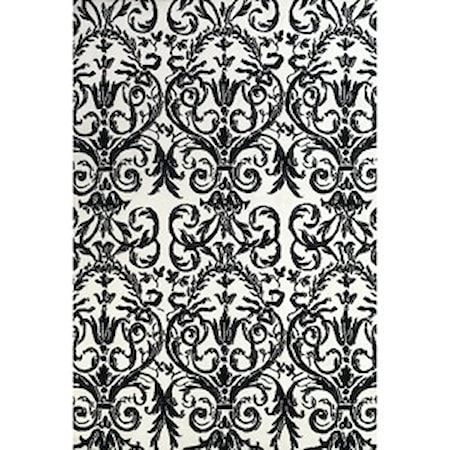 Ebony/White 3'-6" x 5'-6" Area Rug
