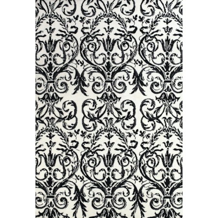 Ebony/White 2'-6" x 8' Runner Rug