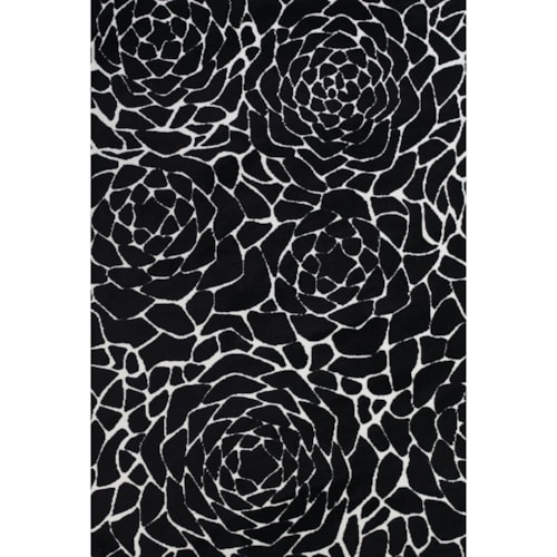 Black/White 2'-6" x 8' Runner Rug