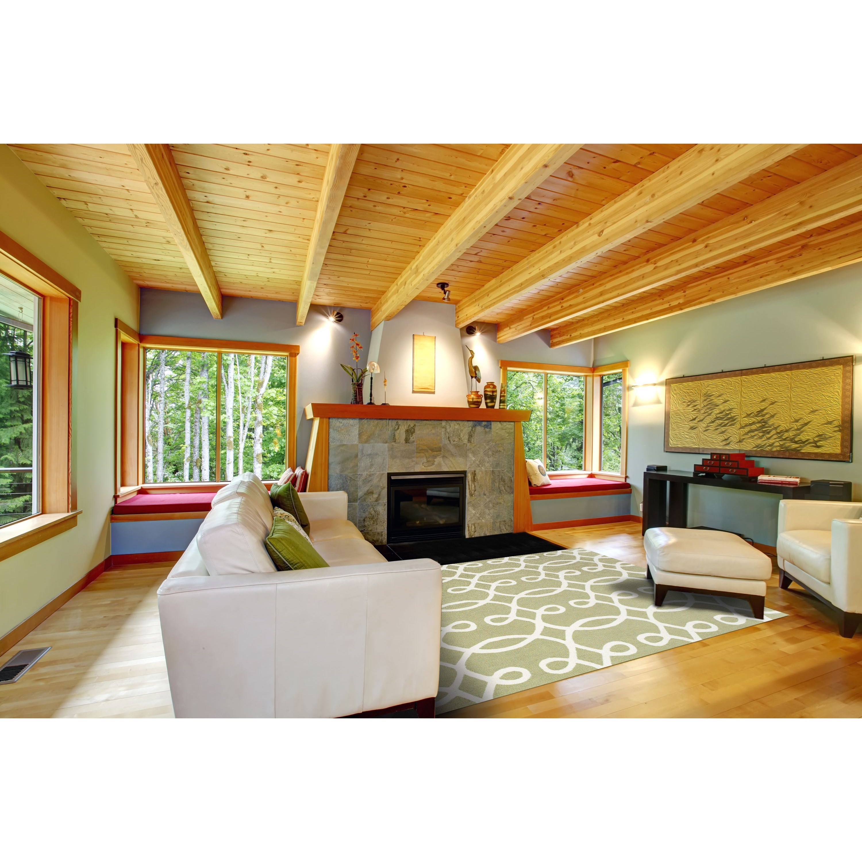 Feizy Rugs Cetara Green/White 8'-6" x 11'-6" Area Rug