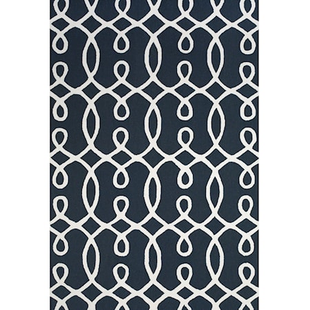 Navy/White 7'-6" x 9'-6" Area Rug