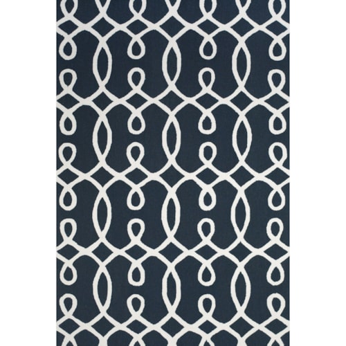 Navy/White 7'-6" x 9'-6" Area Rug