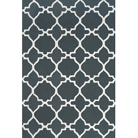 Gray/White 3'-6" x 5'-6" Area Rug