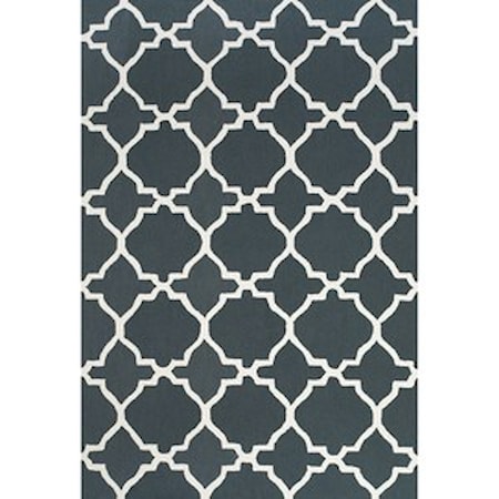 Gray/White 3'-6" x 5'-6" Area Rug