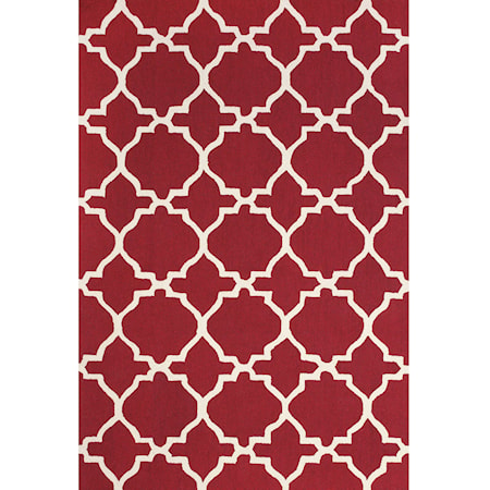 Red/White 3'-6" x 5'-6" Area Rug