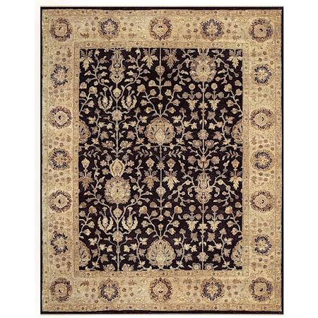 Black/Beige 4' x 6' Area Rug