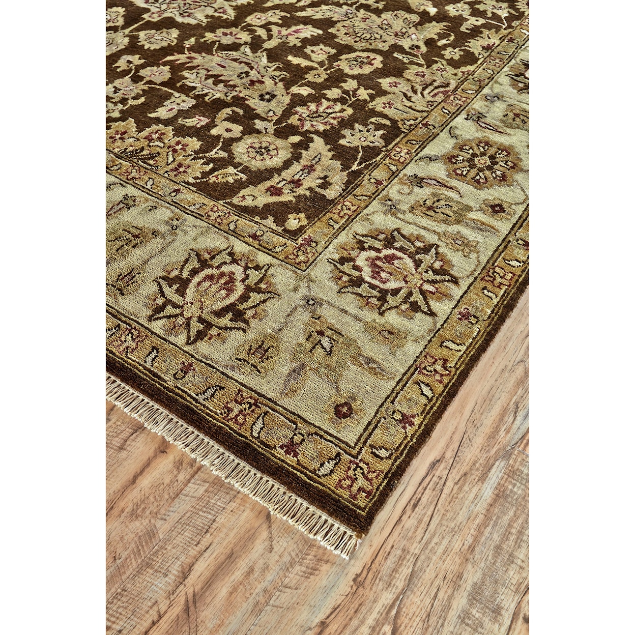 Feizy Rugs Drake Brown/Beige 7'-9" x 9'-9" Area Rug