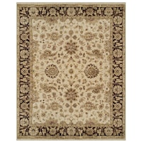 Ivory/Brown 4' x 6' Area Rug