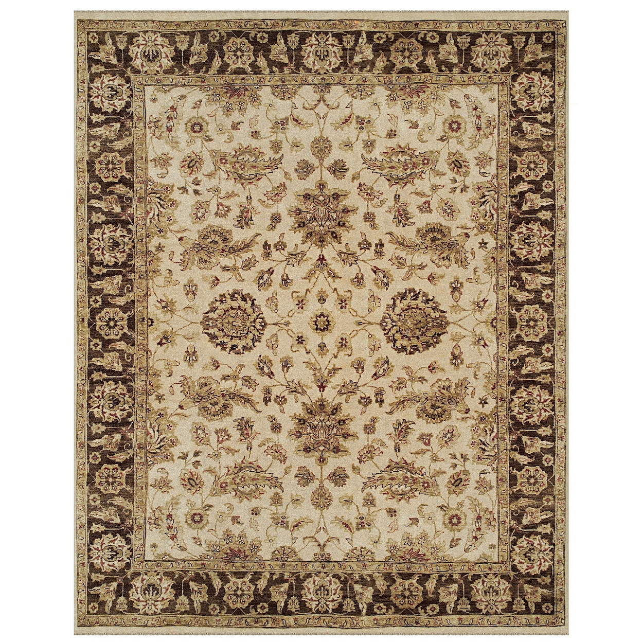 Feizy Rugs Drake Ivory/Brown 5'-6" x 8'-6" Area Rug