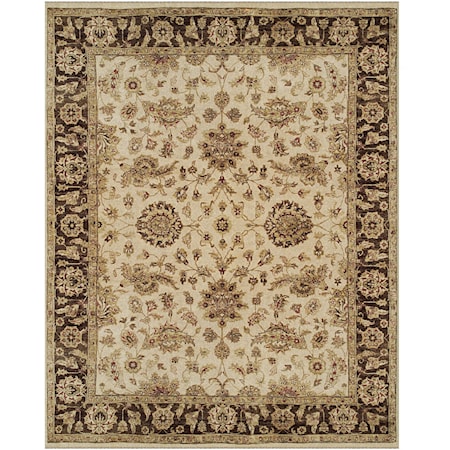 Ivory/Brown 5'-6" x 8'-6" Area Rug