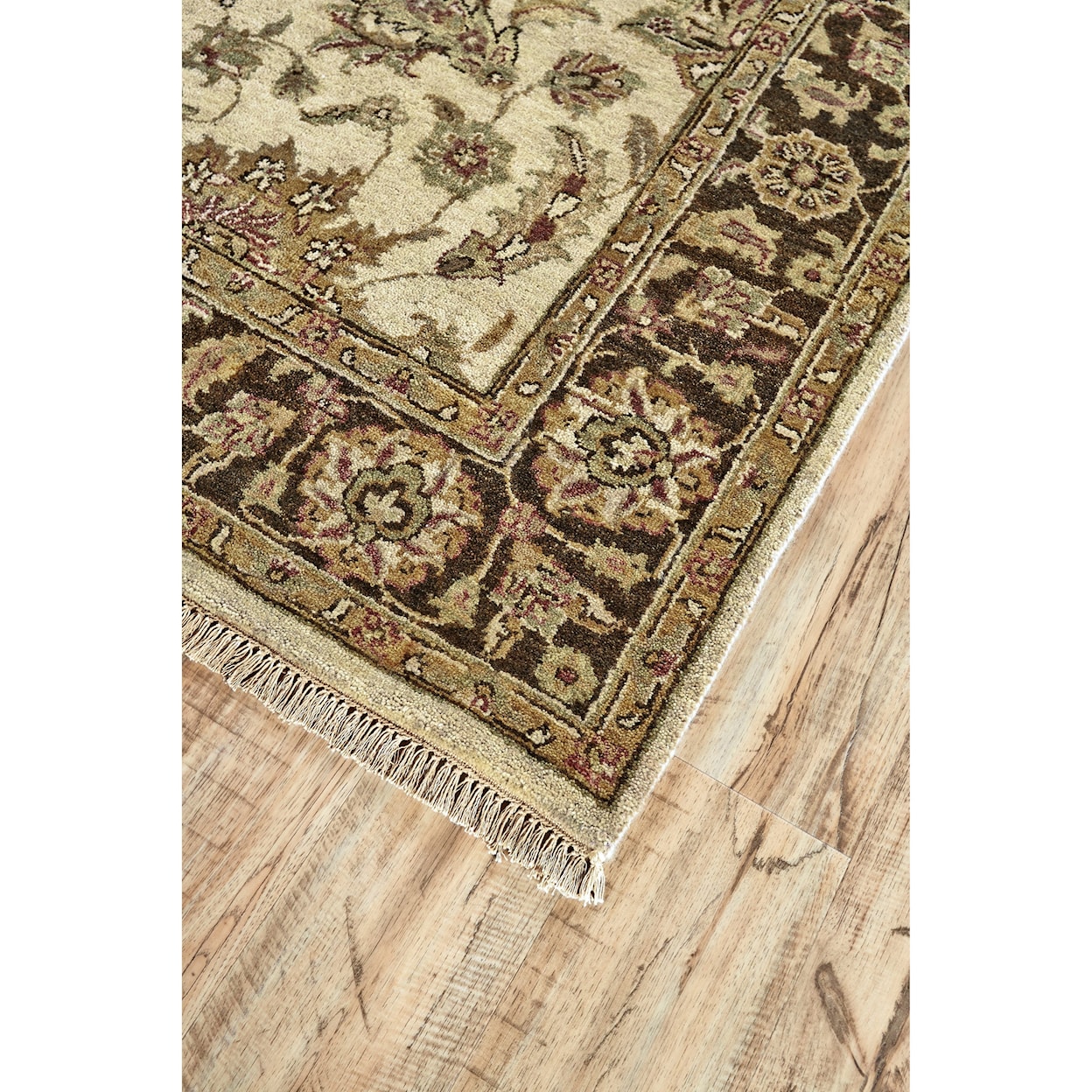 Feizy Rugs Drake Ivory/Brown 5'-6" x 8'-6" Area Rug