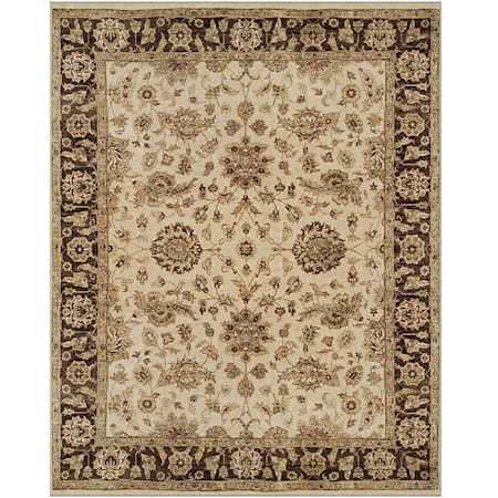 Ivory/Brown 7'-9" x 9'-9" Area Rug