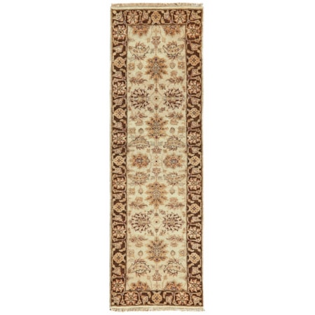 Ivory/Brown 2'-6" x 8' Runner Rug