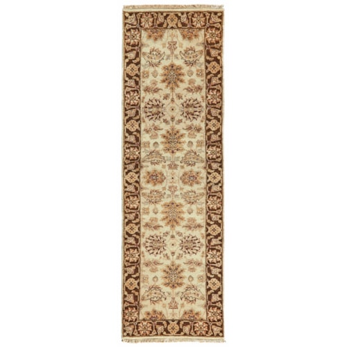 Ivory/Brown 2'-6" x 8' Runner Rug