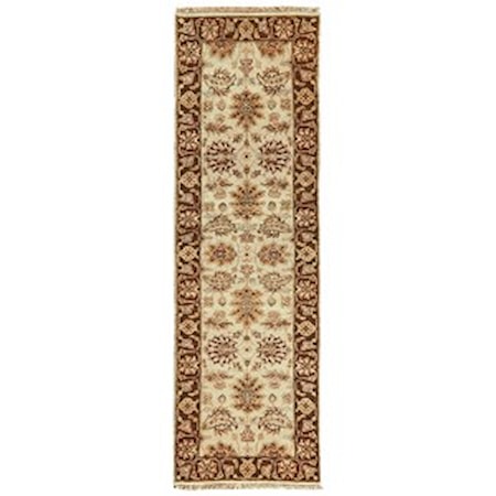 Ivory/Brown 2'-6" x 8' Runner Rug