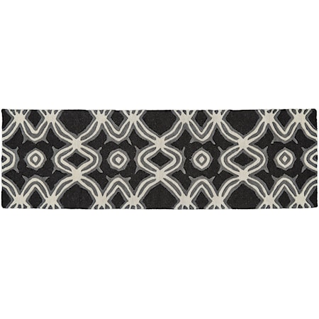 Black 2'-6" x 8' Runner Rug