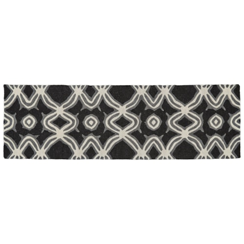 Black 2'-6" x 8' Runner Rug