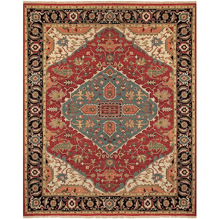 Red/Black 7'-9" x 9'-9" Area Rug
