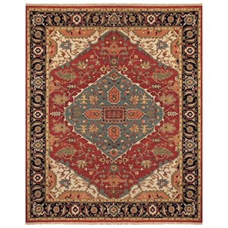 Red/Black 9'-6" x 13'-6" Area Rug