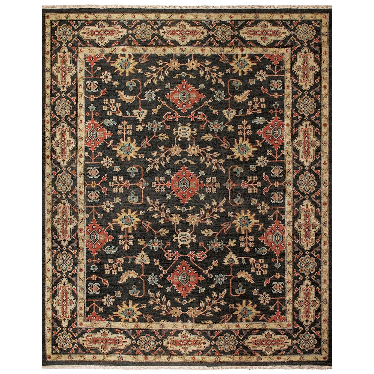 Feizy Rugs Goshen Black/Black 5'-6" x 8'-6" Area Rug