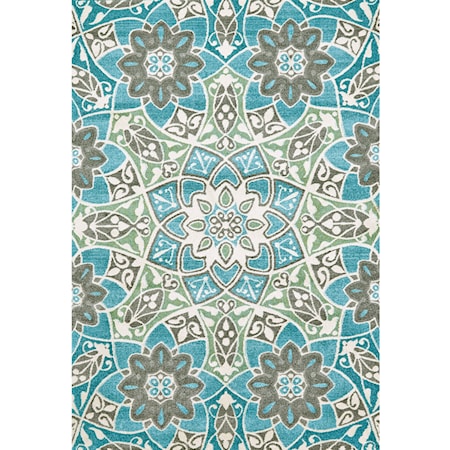 Aqua 2'-10" X 7'-10" Runner Rug