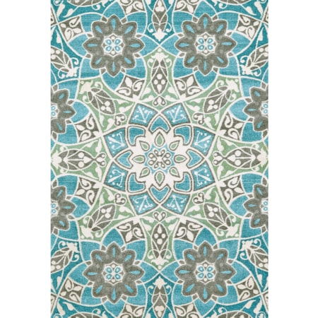 Aqua 2'-10" X 7'-10" Runner Rug