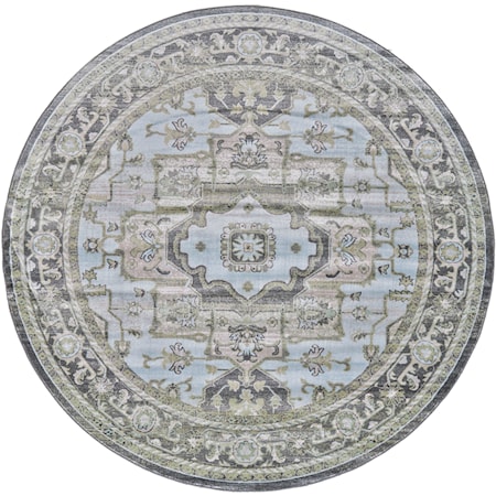 Taupe/Castle 8' x 8' Round Area Rug
