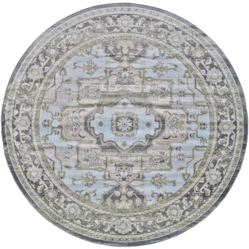 Taupe/Castle 8' x 8' Round Area Rug