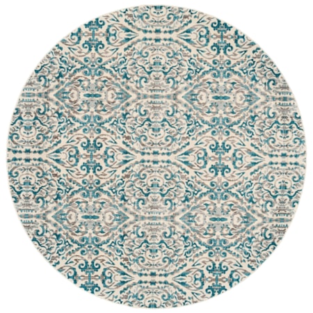 Turquoise 8'-9" X 8'-9" Round Area Rug