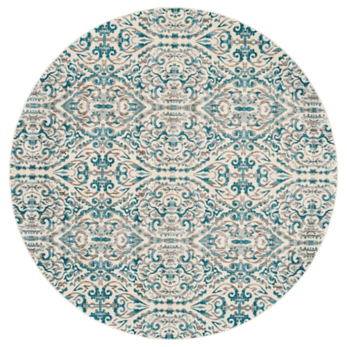 Turquoise 8'-9" X 8'-9" Round Area Rug