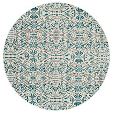 Turquoise 8'-9" X 8'-9" Round Area Rug