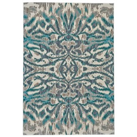 Aqua/Haze 2'-7" x 8' Runner Rug