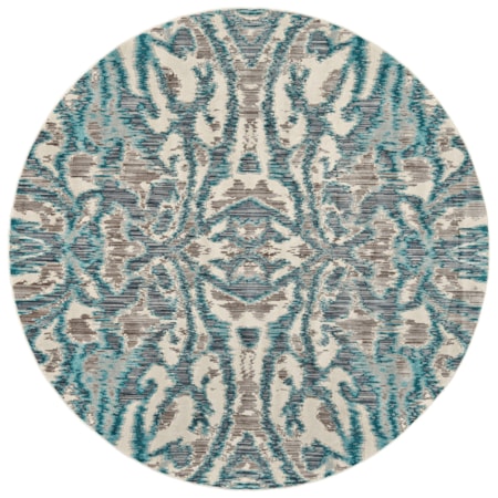 Aqua/Haze 8'-9" X 8'-9" Round Area Rug