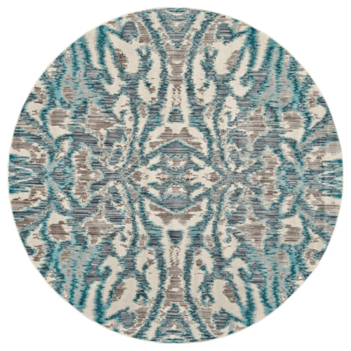 Aqua/Haze 8'-9" X 8'-9" Round Area Rug