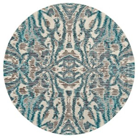 Aqua/Haze 8'-9" X 8'-9" Round Area Rug