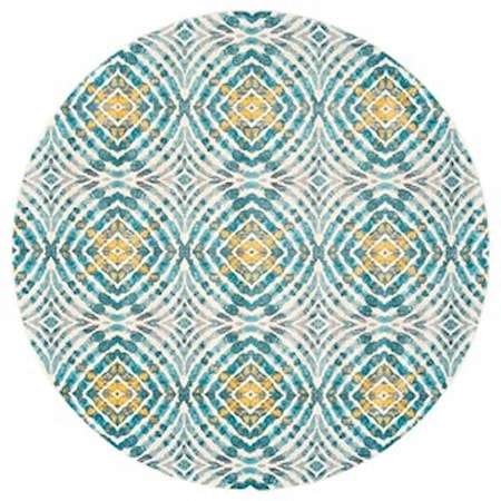 Teal 8'-9" X 8'-9" Round Area Rug